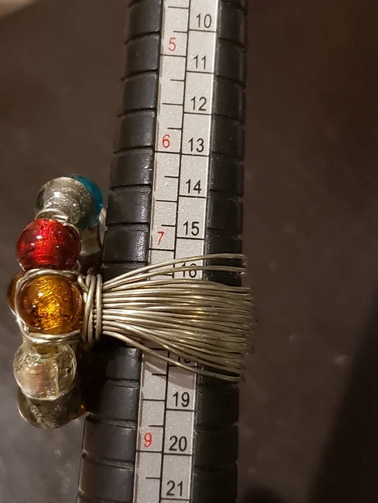 Multicolor Glass Cluster Statement Ring - Picture 6 of 7